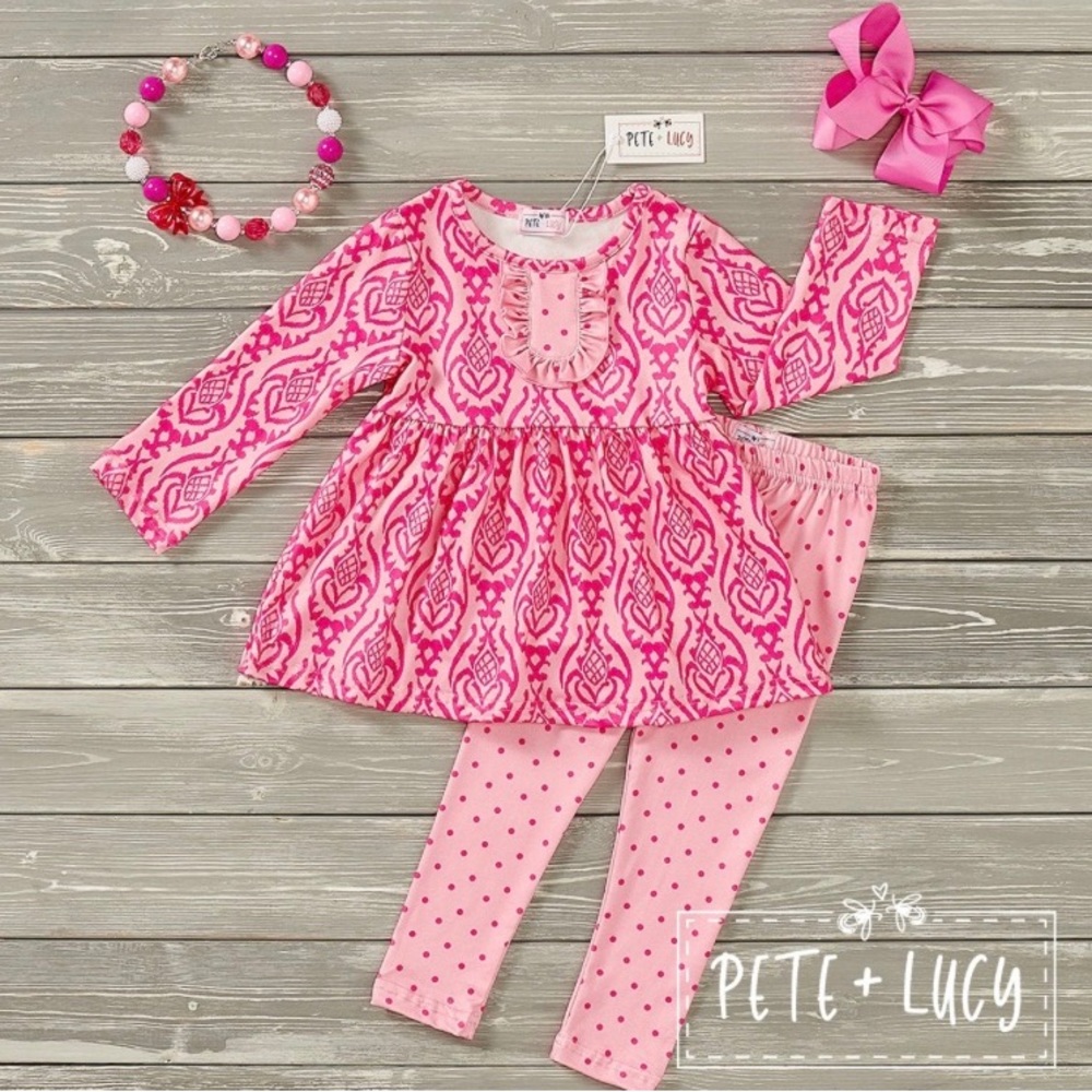 NWT Pete+Lucy Pink Moroccan Pant Set